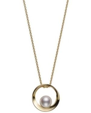 Mikimoto Processing. Akoya Cultured Pearl Circle Pendant - Metallic