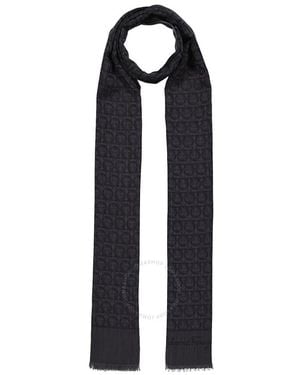 マフラー・ストール SALVATORE FERRAGAMO Embroidered Wool Blend Reversible Scarf FERRAGAMO - Gancini Wool Scarf Salvatore Ferragamo