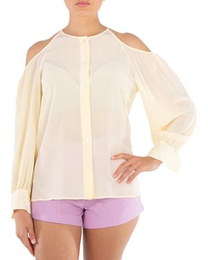 Stella McCartney Ladies Off Shoulder Silk Blouse - Yellow