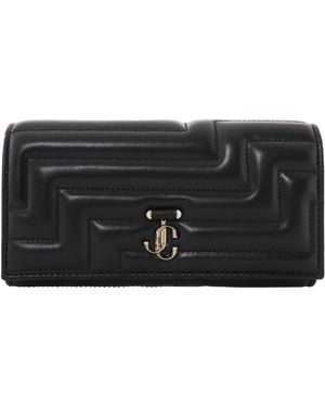 Jimmy Choo Martina Jc Emblem Nappa Leather Continental Wallet - Black