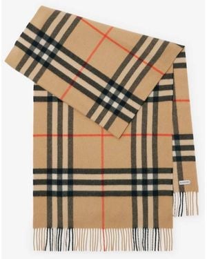 Burberry Wide Check Fringed Cashmere Scarf - Multicolour