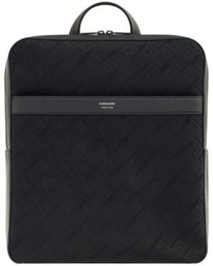 Ferragamo Semi-Matte Calfskin Backpack - Black