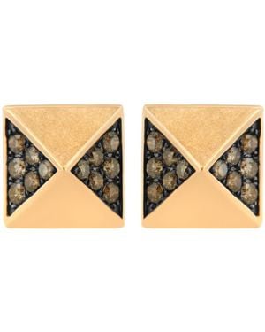 Haus of Brilliance 14K Rose 1/4 Cttw Diamond Pyramid Stud Earring Colour, Si1-Si2 Clarity) - Natural