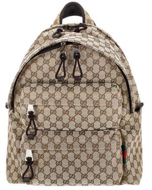 Gucci Logo Medium Backpack - Natural