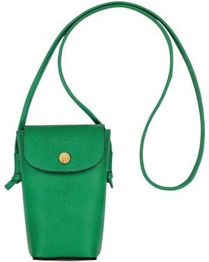 Longchamp Pure Leather Phone Case - Green