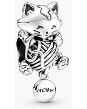 PANDORA Kitten And Yarn Ball Sterling Charm - White