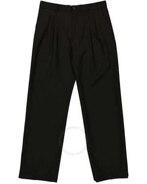 Burberry Wide Leg Wool Twill Trousers, Brand Size 46 (Waist - Black