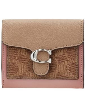 COACH Tabby Colourblock Classic Logo Canvas Wallet - Brown