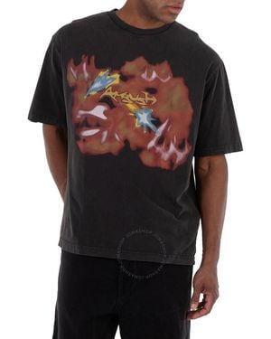 SALE【 AMBUSH】柄入りTシャツ AMBUSH logo-embroidered crew-neck T-shirt | Black | FARFETCH