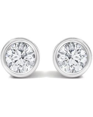 Haus of Brilliance 14K 1/2 Cttw Lab Grown Diamond Bezel Solitaire Stud Earrings - White