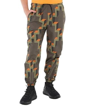 Marcelo Burlon Army Cross Geometric-Print Sweatpants - Green