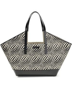 Marni Raffia Effect Fabric Tote Bag - Multicolour