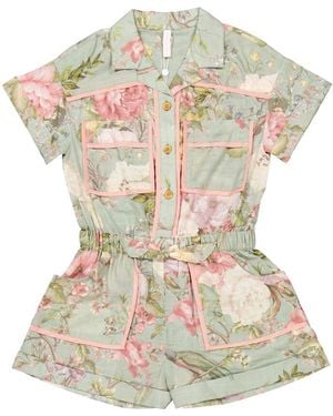 Zimmermann Girls Waverly Cotton Playsuit, Size 12Y - Metallic