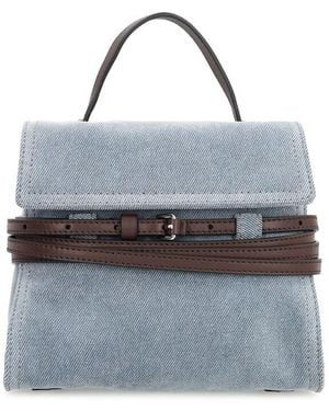 Moschino Tie Me Small Denim Handbag - Blue