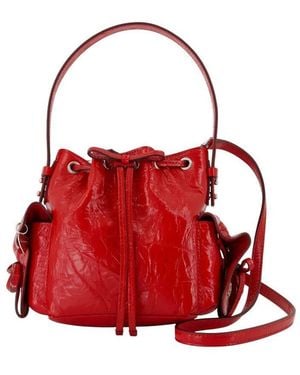 Acne Studios Multipocket Goatskin Crossbody Bag - Red