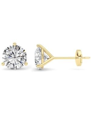 Mure And Co 5Ctw Round Shaped Lab Grown Diamond (F/Vs) Stud Earrings - Metallic