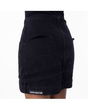 Balenciaga Ladies Peach Pitch Upside-Down Denim Miniskirt, Brand Size 36 (Us - Multicolour