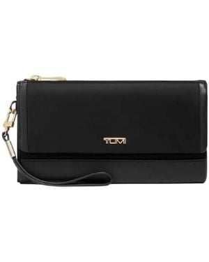 Tumi Removable Leather Wristlet Travel Wallet - Black