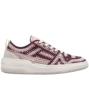 Ferragamo Dennis Macrame Low-Top Trainers - Purple
