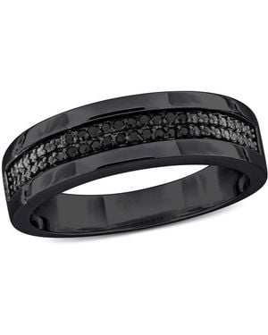 Amour 1/10Ct Tdw Diamond Double Row Ring - Black