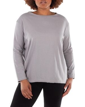 The Good Tee Organic Cocoon Long-Sleeve Top - Gray