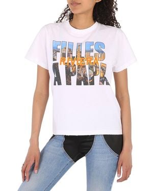 Filles A Papa Ladies Fap Cowboy T-Shirt Brand Size 0 - White