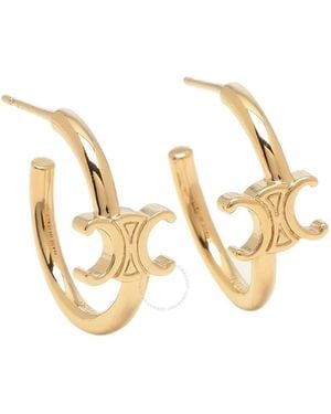 Celine Triomphe Asymmetric Hoops - Metallic