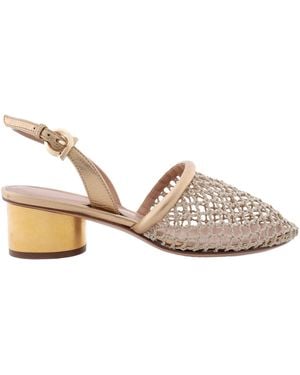 Ferragamo Kay 40 Mesh Slingback Pumps - Brown