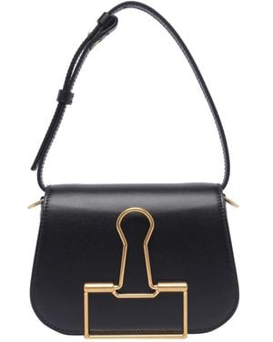 Off-White c/o Virgil Abloh Skeleton Binder Leather Shoulder Bag - Black