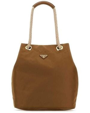 Prada Re-Nylon Large Mariner Bucket Bag Brandy Borse A Secchiello - Brown