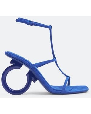 Ferragamo Ferragamo Elina T-Strap Gancini Sandals - Blue