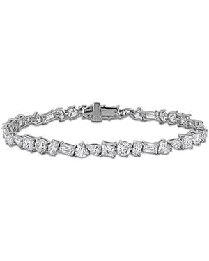 Created Forever 12 1/2Ct Tw Multi-Shape Lab-Grown Diamond Tennis Bracelet - Metallic