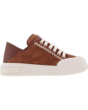 Bally Marily Calf Suede Sneakers, Brand Size 35 Us Size 4.5 - Brown