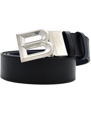 Bally B Bold Palladium Buckle Leather Belt, Cm - Black