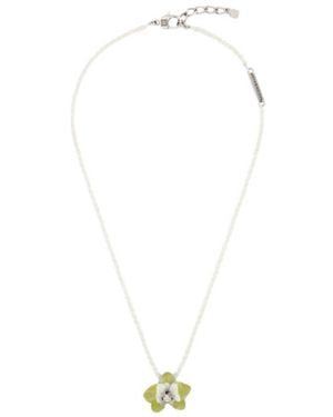 Givenchy Flower Orchid Lime Short Necklace_Lime - Metallic