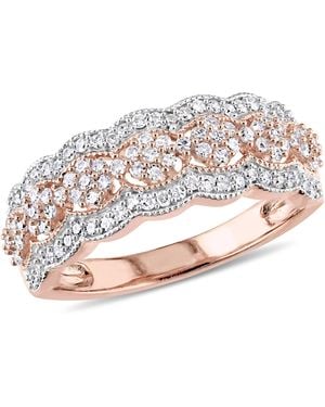 Amour 1/2 Ct Tw Diamond Milgrain Vintage Flower Ring - Pink