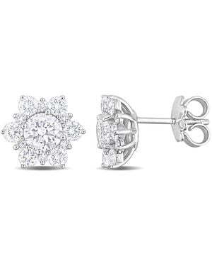 Amour 2 1/6Ct Tdw Diamond Sunburst Stud Earrings - Metallic