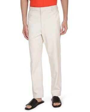 Bally Light Bone Leather Pants, Brand Size 52 Waist - Natural