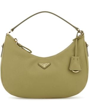 Prada Borsa A Spalla Leather Shoulder Bag - Green