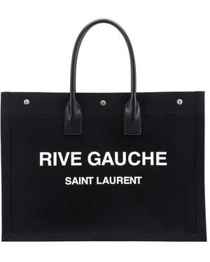 Saint Laurent Large Rive Gauche Tote Bag - Black