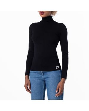 Burberry Wool Blend Turtleneck Pullover - Black