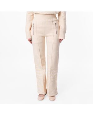 Burberry Houndstooth Jacquard Wool-Blend Trousers - Natural