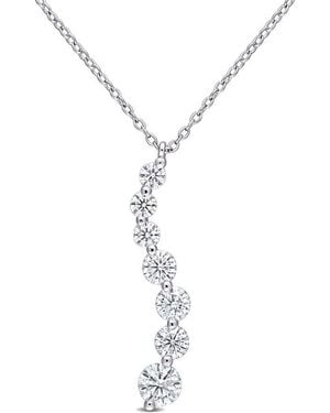 Amour 1 1/2 Ct Dew Created Moissanite Journey Pendant With Chain - Metallic