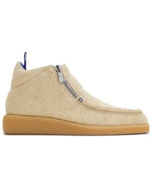 Burberry Calf Suede Chance Boots, Brand Size 42.5 Us - Natural