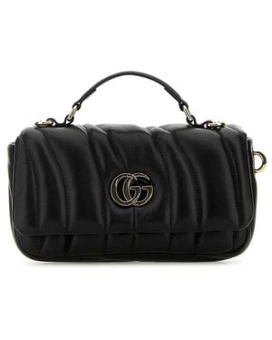 Gucci Leather Gg Milano Handbag - Black