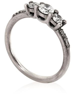 PANDORA Ladies Clear Three-Stone Ring - Metallic