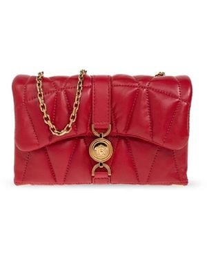 Versace Cleio Small Leather Crossbody Bag - Red
