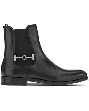 Ferragamo Buckled Chelsea Boots - Black