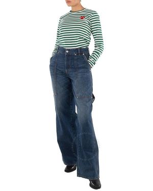 COMME DES GARÇONS PLAY Striped Heart Emblem Long-Sleeve T-Shirt - Blue