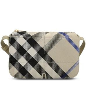 Burberry Embroidered Canvas Snip Crossbody Bag - Gray